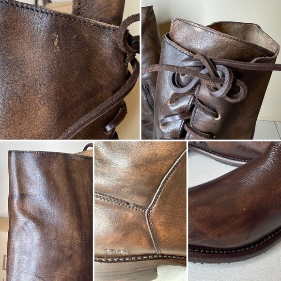 BED STU Manchester Heavily Distressed Tall Leather Riding Boots BEDSTU Size 8.5 - Picture 12 of 16